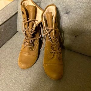 Blowfish wedge lace up boots